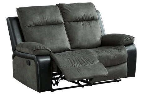 Woodsway Gray Reclining Loveseat from Ashley - Luna Furniture
