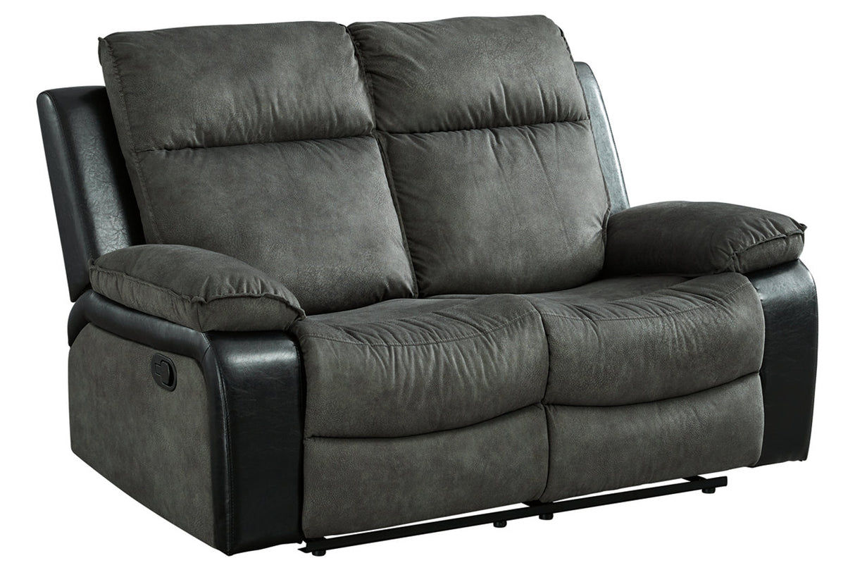 Woodsway Gray Reclining Loveseat from Ashley - Luna Furniture