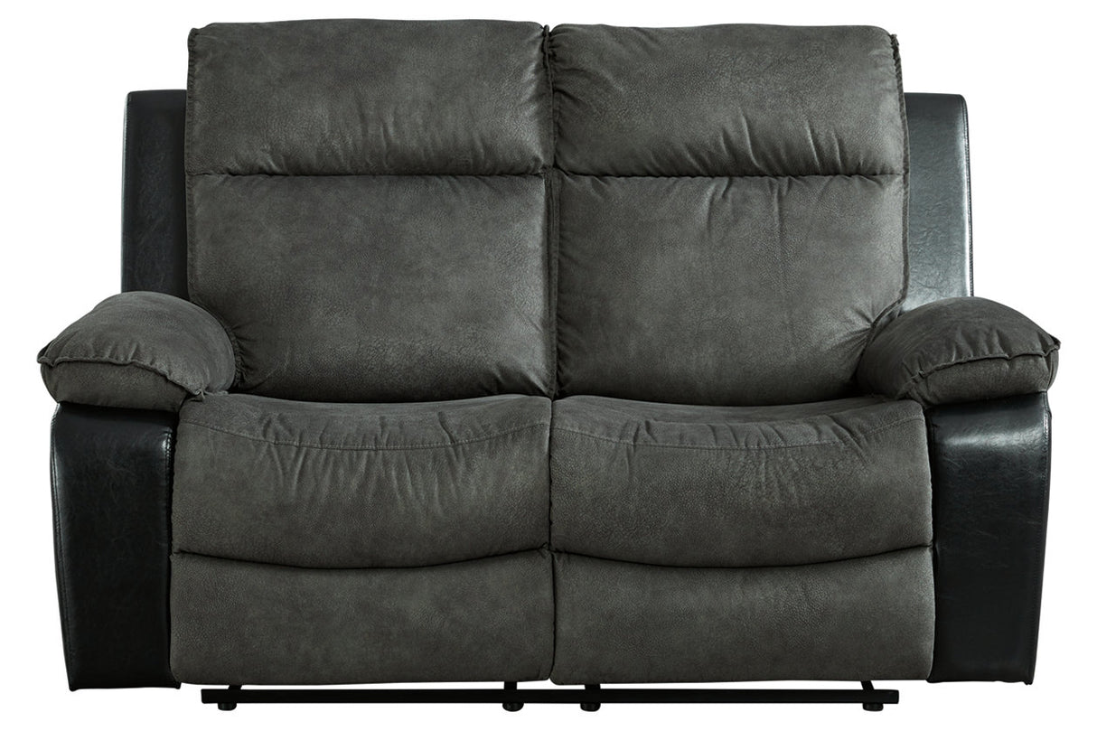 Woodsway Gray Reclining Loveseat from Ashley - Luna Furniture