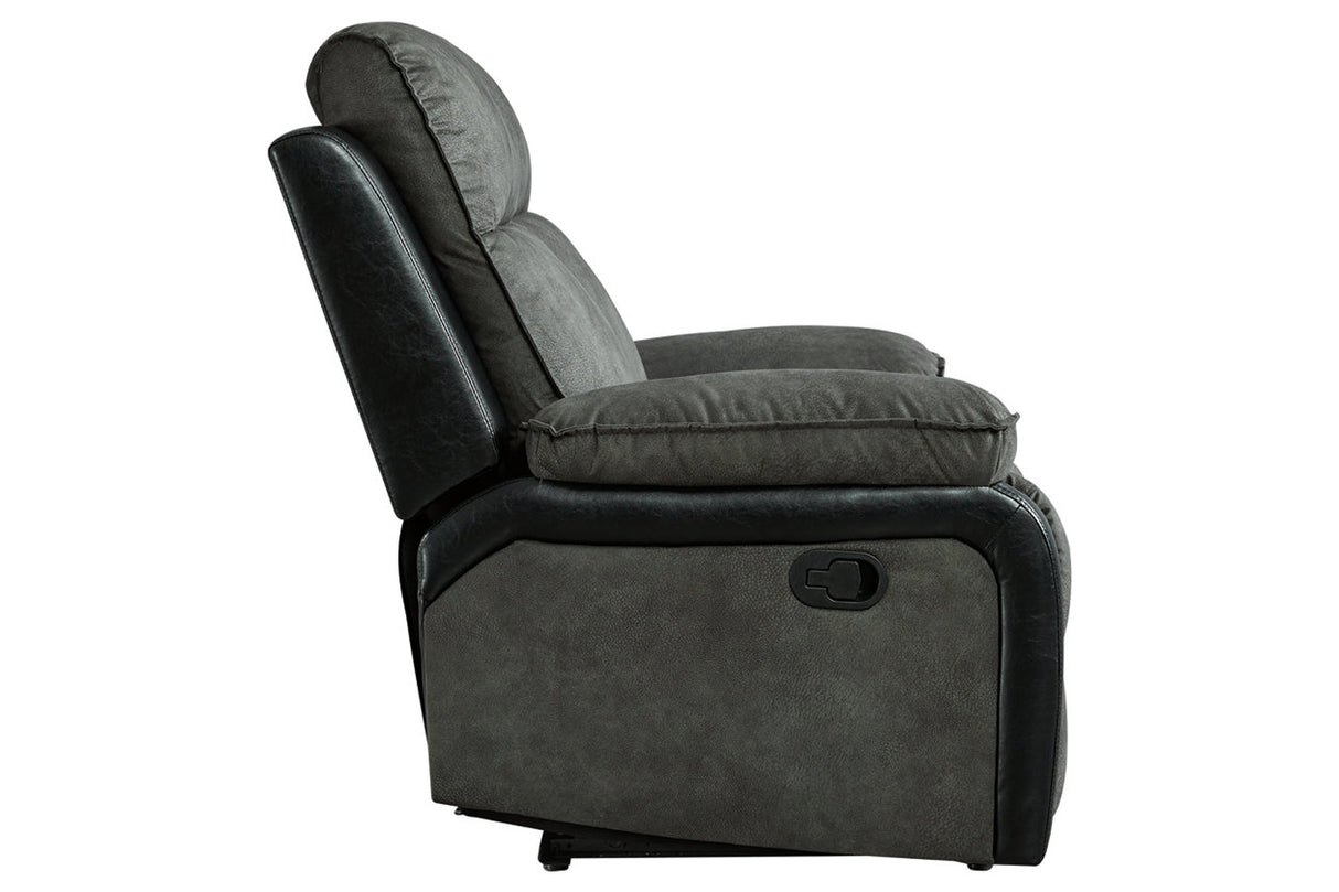 Woodsway Gray Reclining Loveseat from Ashley - Luna Furniture