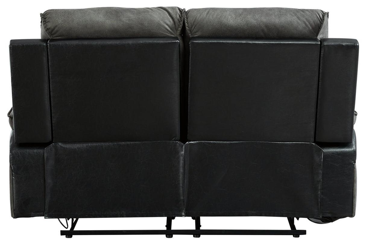 Woodsway Gray Reclining Loveseat from Ashley - Luna Furniture