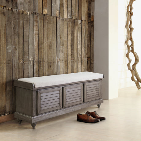 Woody Antique Gray Lift Top Storage Bench from Homelegance - Luna Furniture