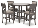 Wrenning Gray Counter Height Dining Table and 4 Barstools (Set of 5) from Ashley - Luna Furniture