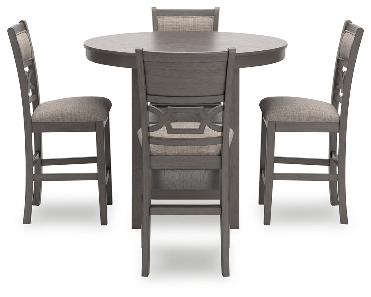 Wrenning Gray Counter Height Dining Table and 4 Barstools (Set of 5) from Ashley - Luna Furniture