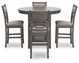 Wrenning Gray Counter Height Dining Table and 4 Barstools (Set of 5) from Ashley - Luna Furniture