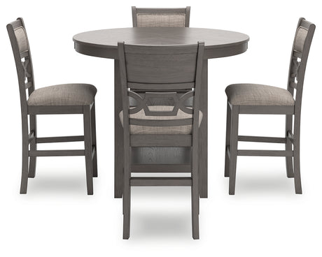 Wrenning Gray Counter Height Dining Table and 4 Barstools (Set of 5) from Ashley - Luna Furniture