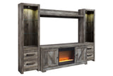 Wynnlow Gray 4-Piece Entertainment Center with Electric Fireplace from Ashley - Luna Furniture