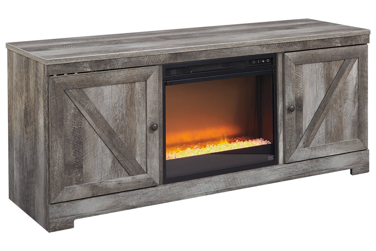 Wynnlow Gray 63" TV Stand with Electric Fireplace from Ashley - Luna Furniture