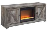 Wynnlow Gray 63" TV Stand with Electric Fireplace from Ashley - Luna Furniture