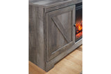 Wynnlow Gray 63" TV Stand with Electric Fireplace from Ashley - Luna Furniture