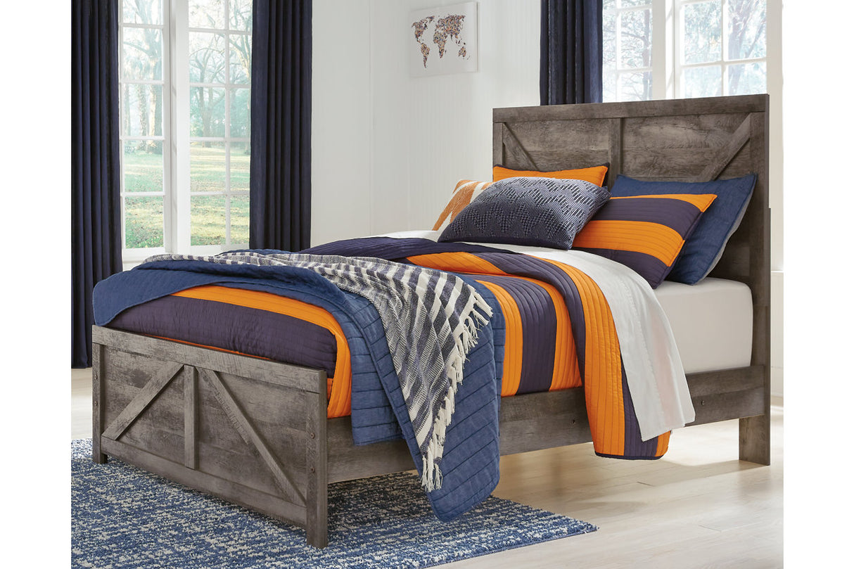 Wynnlow Gray Crossbuck Full Panel Bed from Ashley - Luna Furniture