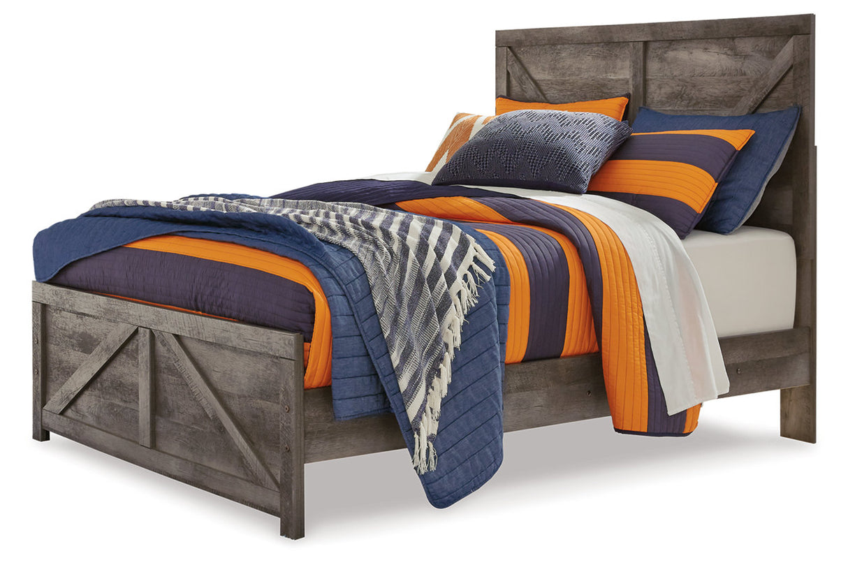 Wynnlow Gray Crossbuck Full Panel Bed from Ashley - Luna Furniture