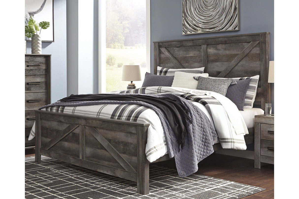 Wynnlow Gray Crossbuck King Panel Bed from Ashley Furniture - Luna Furniture