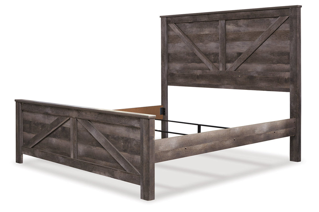 Wynnlow Gray Crossbuck King Panel Bed from Ashley Furniture - Luna Furniture