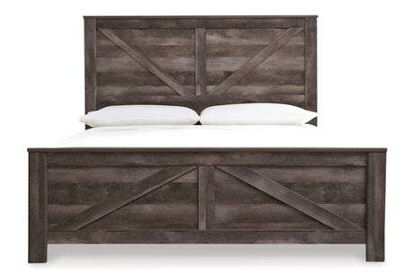Wynnlow Gray Crossbuck King Panel Bed from Ashley - Luna Furniture