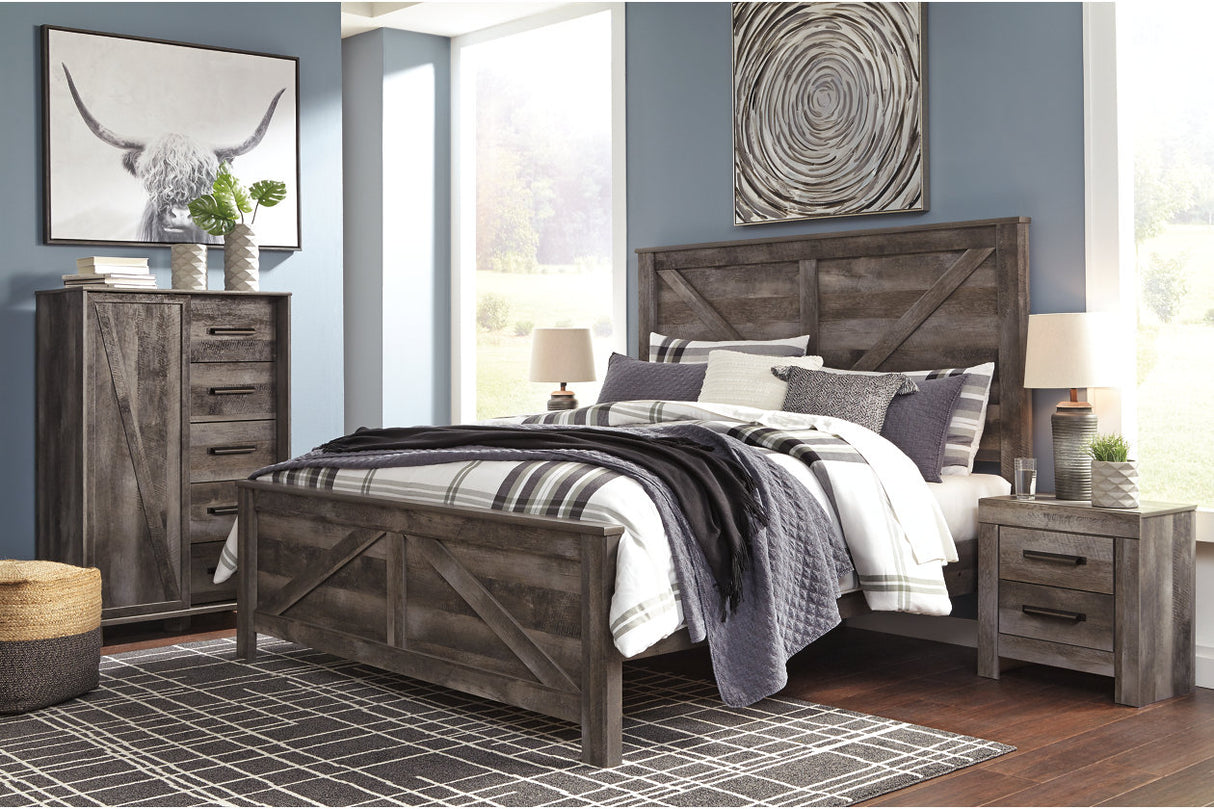 Wynnlow Gray Crossbuck King Panel Bed from Ashley Furniture - Luna Furniture