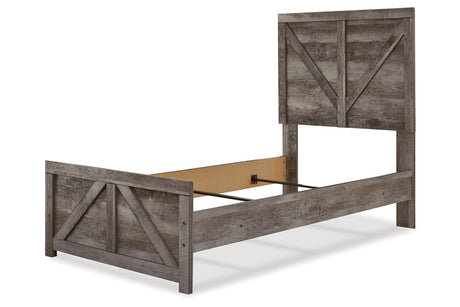 Wynnlow Gray Crossbuck Twin Panel Bed from Ashley Furniture - Luna Furniture