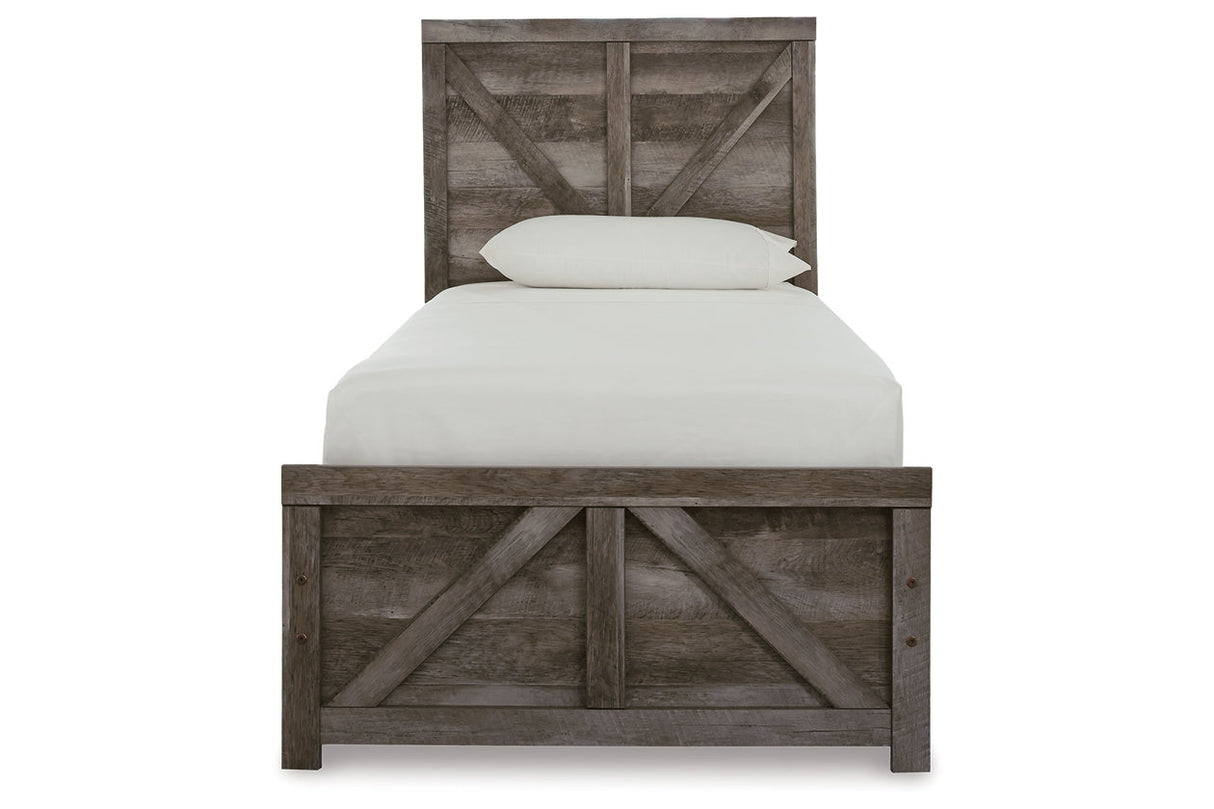Wynnlow Gray Crossbuck Twin Panel Bed from Ashley - Luna Furniture