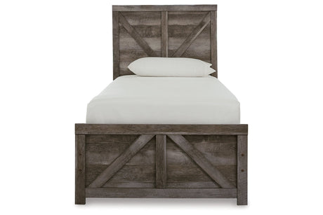 Wynnlow Gray Crossbuck Twin Panel Bed from Ashley Furniture - Luna Furniture
