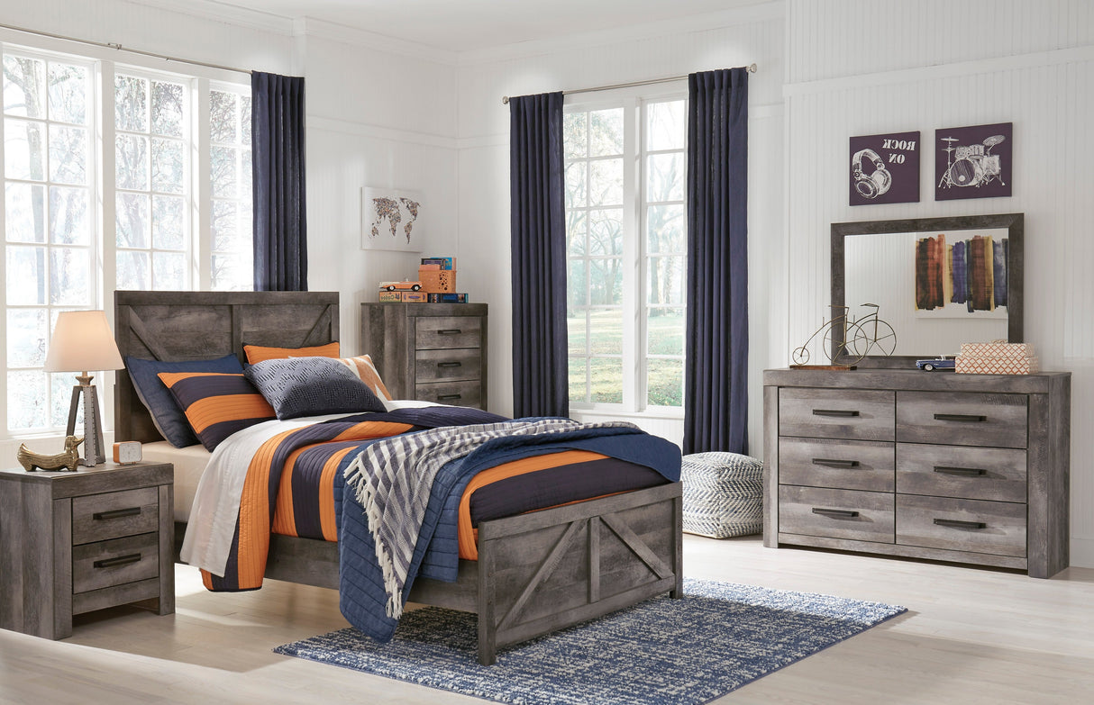 Wynnlow Gray Crossbuck Youth Panel Bedroom Set from Ashley Furniture - Luna Furniture