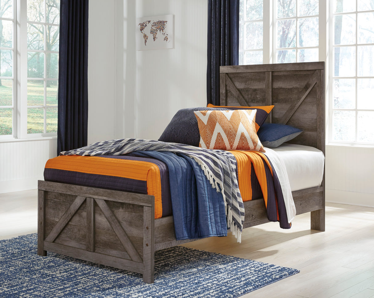Wynnlow Gray Crossbuck Youth Panel Bedroom Set from Ashley Furniture - Luna Furniture