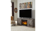 Wynnlow Gray TV Stand with Electric Fireplace from Ashley - Luna Furniture