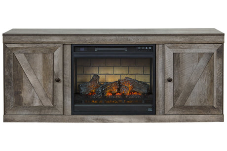 Wynnlow Gray TV Stand with Electric Fireplace from Ashley - Luna Furniture