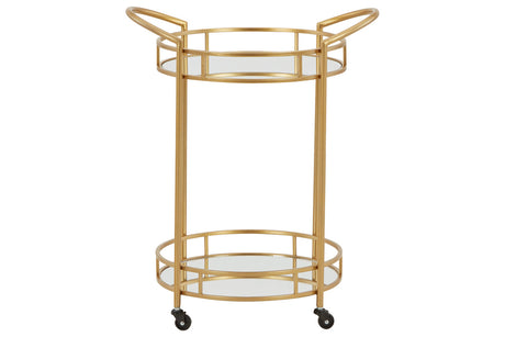 Wynora Gold Bar Cart from Ashley - Luna Furniture
