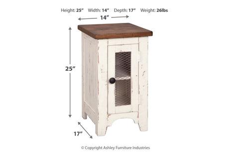 Wystfield White/Brown Chairside End Table from Ashley - Luna Furniture