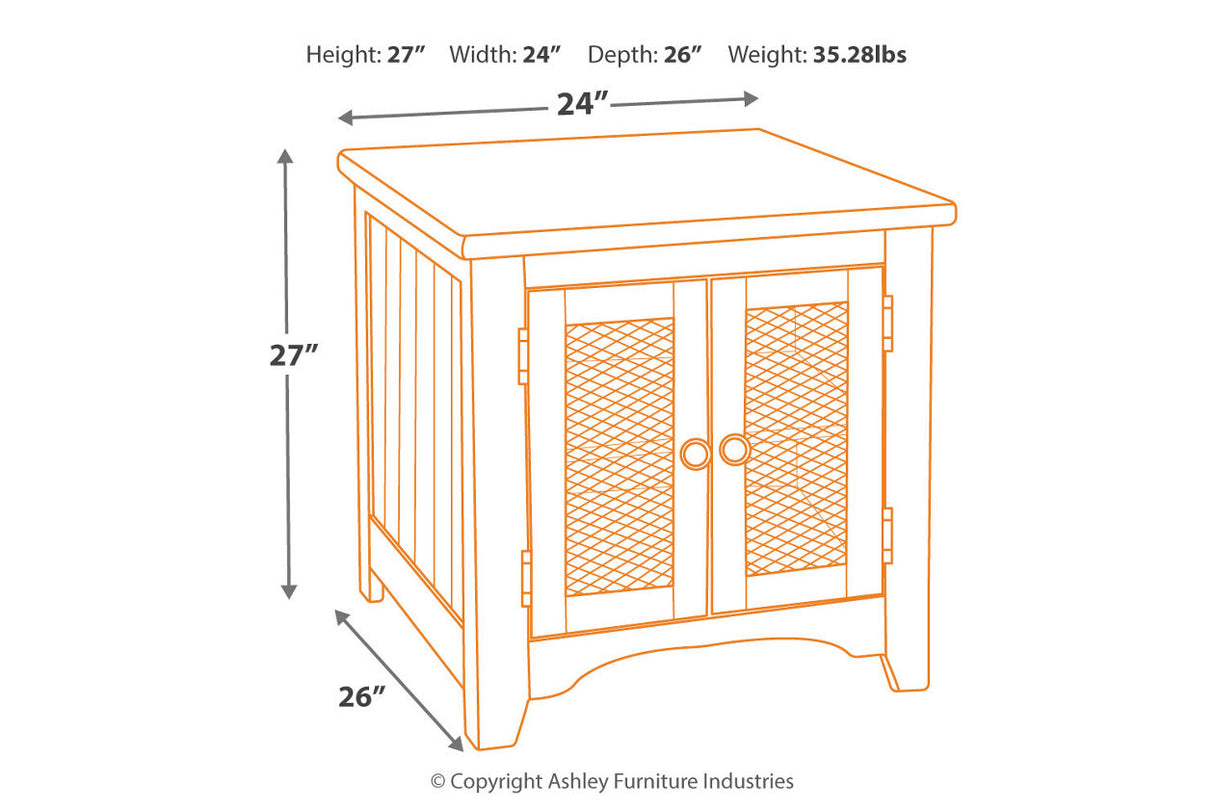 Wystfield White/Brown End Table from Ashley - Luna Furniture