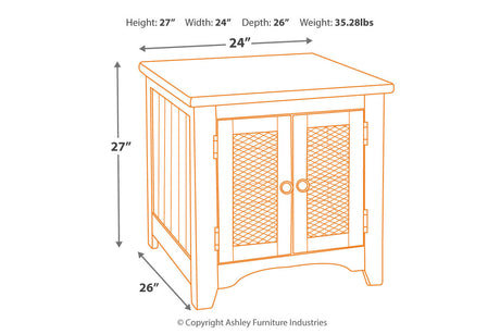Wystfield White/Brown End Table from Ashley - Luna Furniture