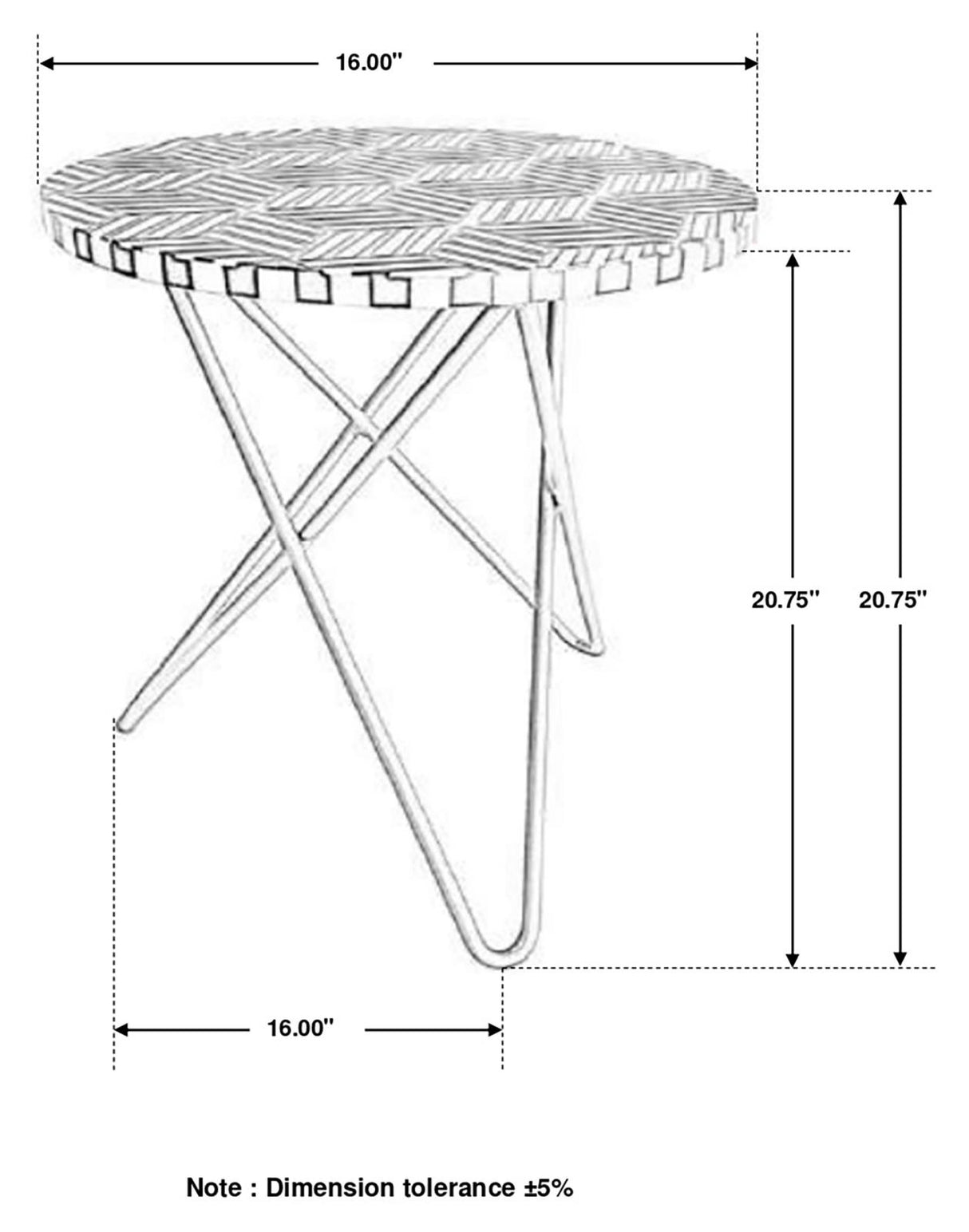 Xenia Black and White Round Accent Table with Hairpin Legs from Coaster - Luna Furniture