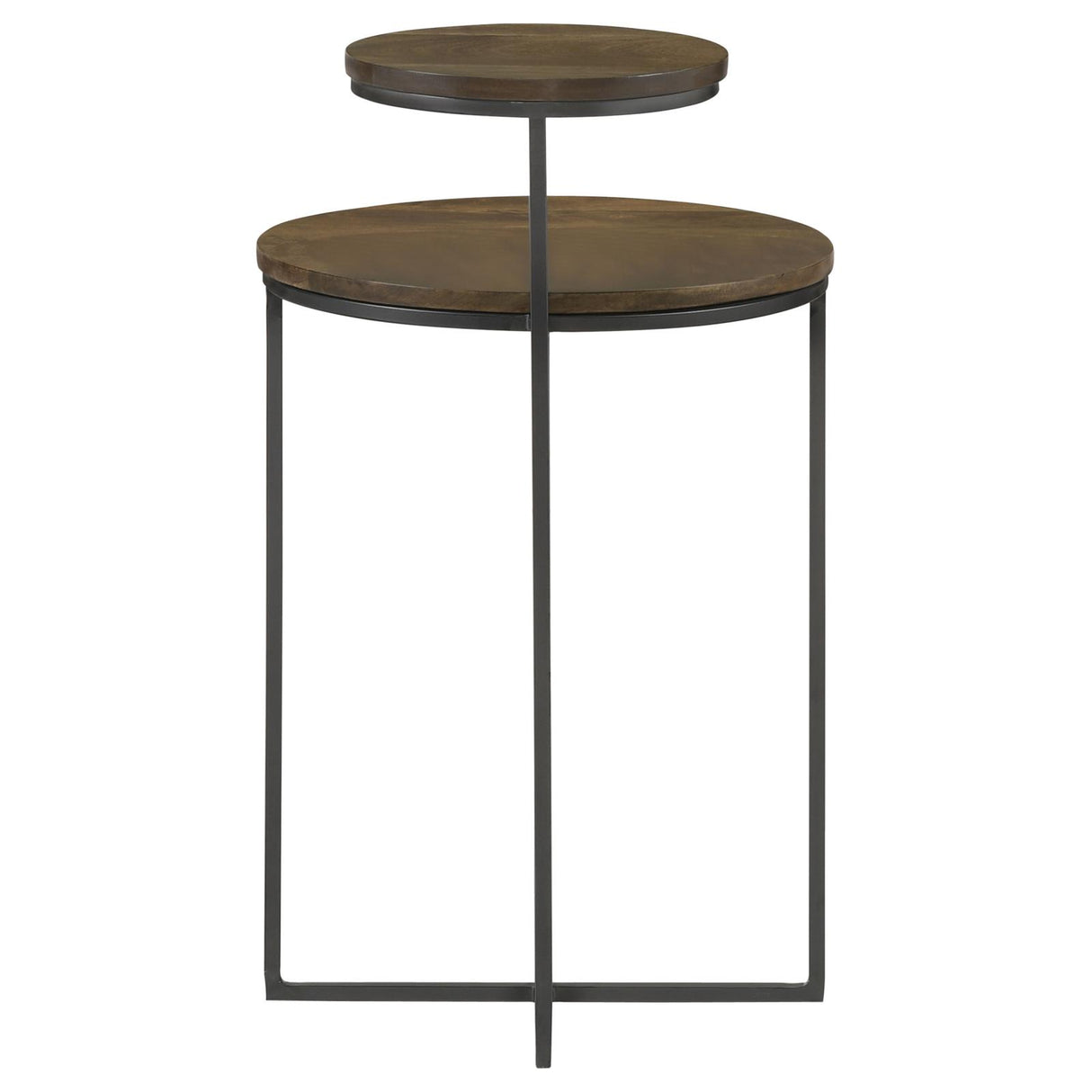 Yael Natural and Gunmetal Round Accent Table from Coaster - Luna Furniture