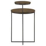 Yael Natural and Gunmetal Round Accent Table from Coaster - Luna Furniture
