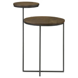 Yael Natural and Gunmetal Round Accent Table from Coaster - Luna Furniture