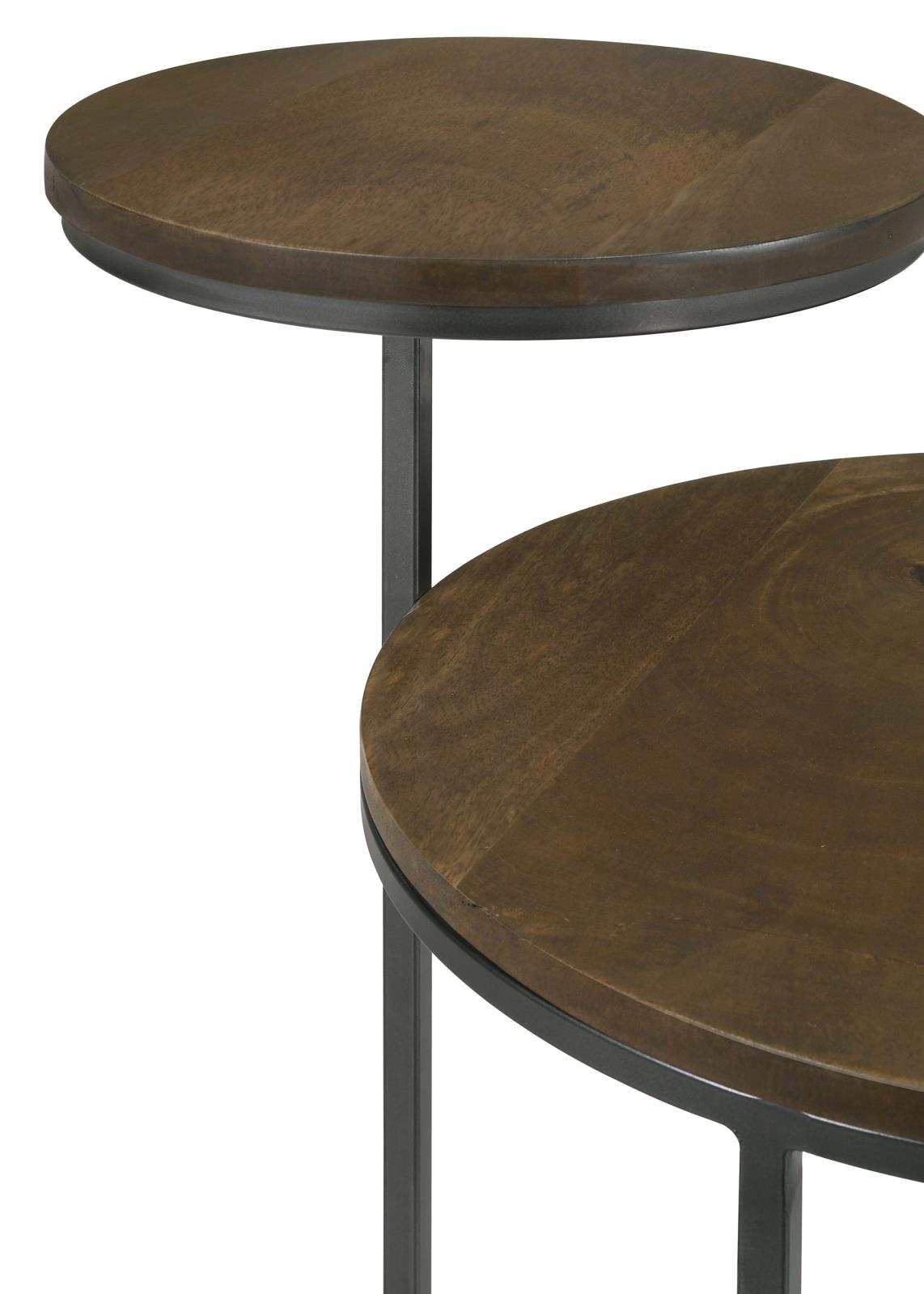 Yael Natural and Gunmetal Round Accent Table from Coaster - Luna Furniture