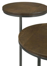 Yael Natural and Gunmetal Round Accent Table from Coaster - Luna Furniture