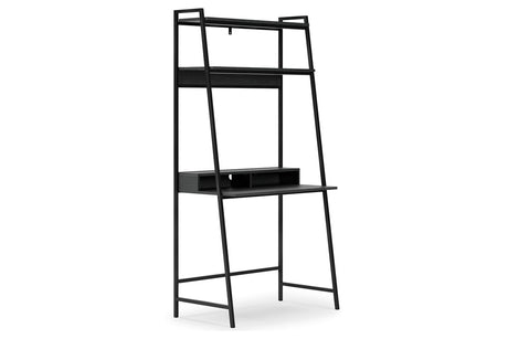 Yarlow Black 36" Home Office Desk with Shelf from Ashley - Luna Furniture