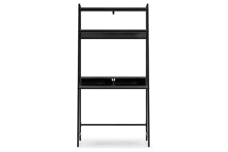 Yarlow Black 36" Home Office Desk with Shelf from Ashley - Luna Furniture
