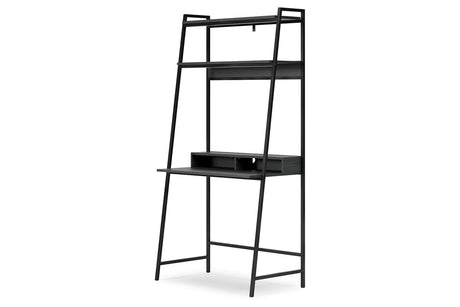 Yarlow Black 36" Home Office Desk with Shelf from Ashley - Luna Furniture
