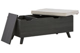 Yarlow Linen/Gray Storage Bench from Ashley - Luna Furniture