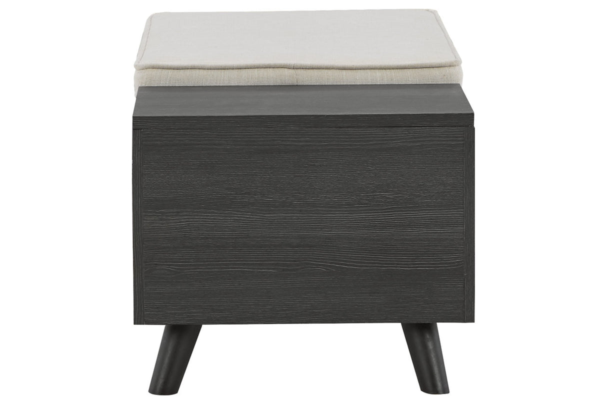 Yarlow Linen/Gray Storage Bench from Ashley - Luna Furniture