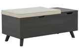 Yarlow Linen/Gray Storage Bench from Ashley - Luna Furniture