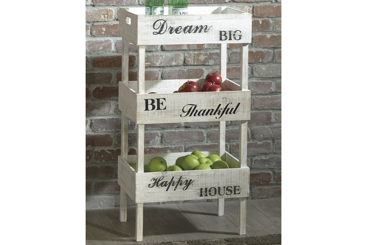 Yulton Antique White Storage Shelf from Ashley - Luna Furniture