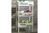 Yulton Antique White Storage Shelf from Ashley - Luna Furniture