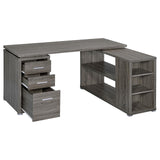 Yvette Weathered Gray L-shape Office Desk from Coaster - Luna Furniture