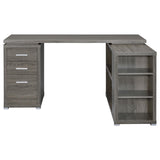 Yvette Weathered Gray L-shape Office Desk from Coaster - Luna Furniture