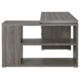 Yvette Weathered Gray L-shape Office Desk from Coaster - Luna Furniture