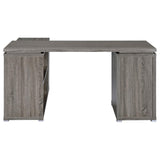 Yvette Weathered Gray L-shape Office Desk from Coaster - Luna Furniture
