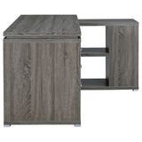 Yvette Weathered Gray L-shape Office Desk from Coaster - Luna Furniture